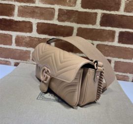 Gucci GG Marmont Beige Leather Shoulder Bag 734814