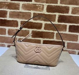 Gucci GG Marmont Shoulder Rose Beige Leather Bag 739166