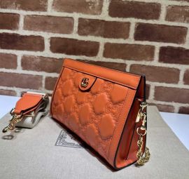 Gucci GG Matelasse Leather Chain Shoulder Bag Orange GG Matelasse Leather 702200