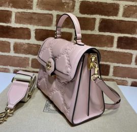 Gucci GG Matelasse Leather Handlbag Shoulder Bag Pink 736877