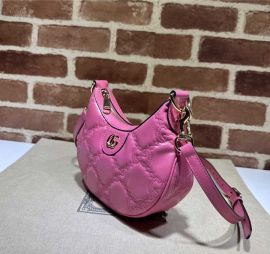 Gucci GG Matelasse Leather Mini Hobo Shoulder Bag Fuchsia 739736