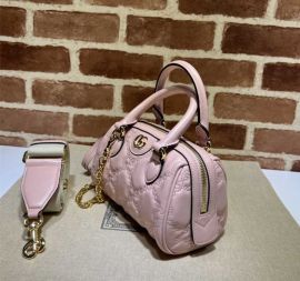 Gucci GG Matelasse Leather Mini Shoulder Bag Pink 702251