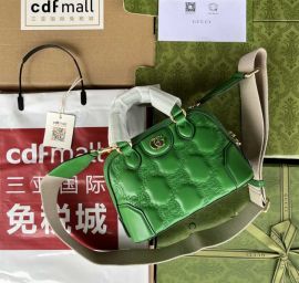 Gucci GG Matelasse Leather Top Handle Shoulder Bag Green 727793