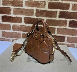 Gucci GG Matelasse Leather Tote Handbag Brown 727793