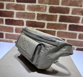 Gucci Gray Jumbo GG Leather Belt Bag 645093