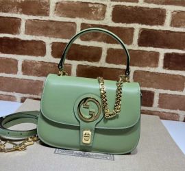 Gucci Green Leather Blondie Top Handle Bag 735101