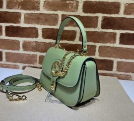 Gucci Green Leather Blondie Top Handle Bag 735101