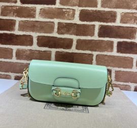 Gucci Horsebit 1955 Light Green Leather Shoulder Bag 735178