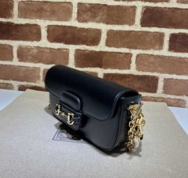 Gucci Horsebit 1955 Black Leather Shoulder Bag 735178