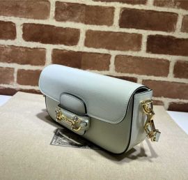 Gucci Horsebit White Leather 1955 Shoulder Bag 735178