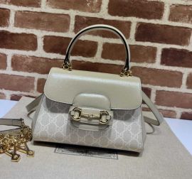 Gucci Horsebit 1955 Mini Bag Beige White GG Canvas 703848