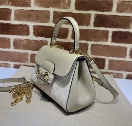 Gucci Horsebit 1955 Mini Bag Beige White GG Canvas 703848