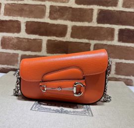 Gucci Horsebit 1955 Mini Leather Shoulder Bag Orange 774209