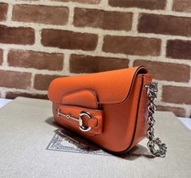 Gucci Horsebit 1955 Mini Leather Shoulder Bag Orange 774209