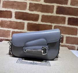 Gucci Horsebit 1955 Mini Leather Shoulder Bag Grey 774209