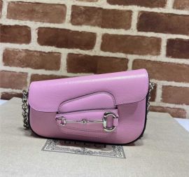 Gucci Horsebit 1955 Mini Pink Leather Shoulder Bag 774209