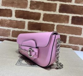 Gucci Horsebit 1955 Mini Pink Leather Shoulder Bag 774209