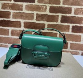 Gucci Horsebit 1955 Small Shoulder Bag Green Leather 726226
