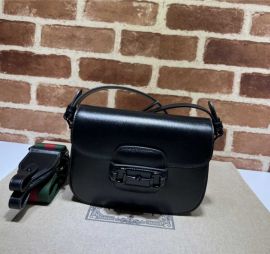 Gucci Horsebit 1955 Small Shoulder Bag Black Leather 726226