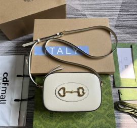 Gucci Horsebit 1955 Small Shoulder Bag Crossbody Bag White Leather 760196