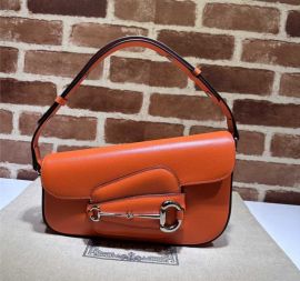 Gucci Orange Leather Horsebit 1955 Small Shoulder Bag 764155