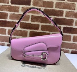 Gucci Pink Leather Horsebit 1955 Small Shoulder Bag 764155