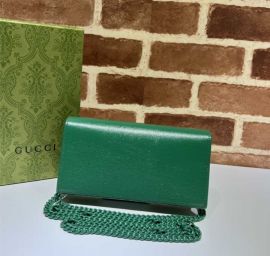 Gucci Horsebit 1955 Wallet Shoulder Bag with Chain Green Leather 621892