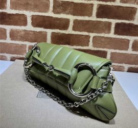 Gucci Green Quilted Leather Horsebit Chain Large Shoulder Bag 764255