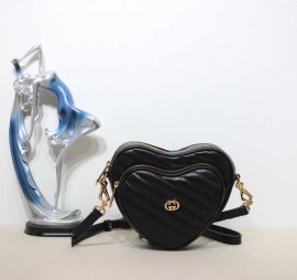 Gucci Interlocking G Mini Heart Shoulder Crossbody Bag Black Matelasse Leather 751628