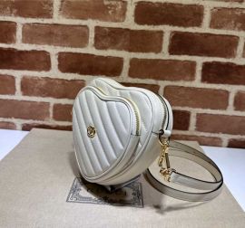 Gucci Interlocking G Mini Heart Shoulder Crossbody Bag White Matelasse Leather 751628