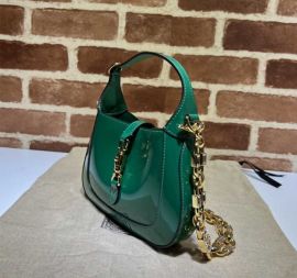 Gucci Jackie 1961 Mini Hobo Shoulder Bag Green Patent Leather 699651