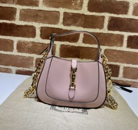 Gucci Jackie 1961 Mini Hobo Shoulder Bag Pink Patent Leather 699651