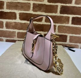Gucci Jackie 1961 Mini Hobo Shoulder Bag Pink Patent Leather 699651