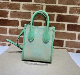 Gucci Jumbo GG Canvas Mini Tote Bag Green Leather 671623