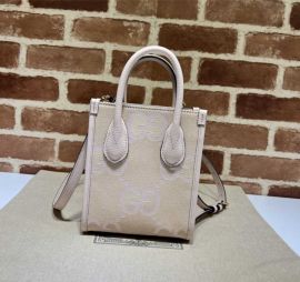 Gucci Jumbo GG Canvas Mini Tote Bag Pink Leather 671623