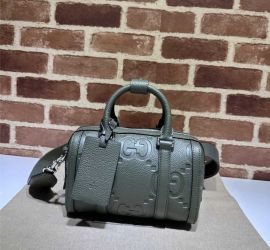 Gucci Jumbo GG Leather Mini Duffle Crossbody Bag Dark Green 725292