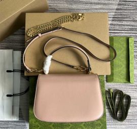 Gucci Pink Leather Blondie Top Handle Bag with Round Interlocking G 735101