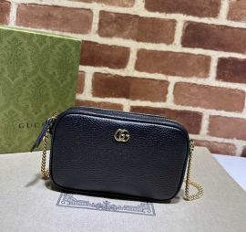 Gucci GG Marmont Mini Black Leather Chain Shoulder Bag 772759