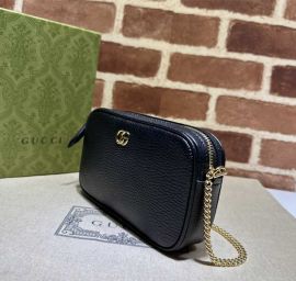 Gucci GG Marmont Mini Black Leather Chain Shoulder Bag 772759