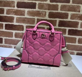 Gucci Rose Pink GG Matelasse Leather Mini Top Handle Bag 728309