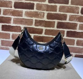 Gucci Black GG Matelasse Leather Small Hobo Shoulder Bag 739709