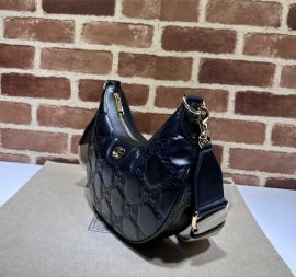Gucci Black GG Matelasse Leather Small Hobo Shoulder Bag 739709