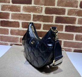 Gucci Black GG Matelasse Leather Small Hobo Shoulder Bag 739709