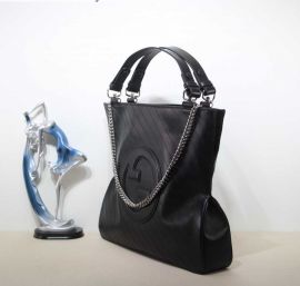 Gucci Black Leather Blondie Medium Tote Shoulder Bag with Interlocking G 751516