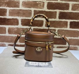 Gucci Mini Bamboo Shoulder Bag Brown Leather 760200