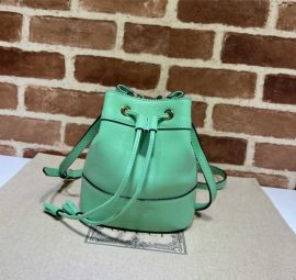 Gucci Mint Green Leather Ophidia Mini Bucket Bag with Double G 550620