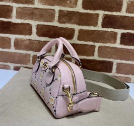 Gucci Ophidia GG Animal Print Mini Bag Light Pink Leather 724606