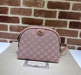 Gucci Ophidia GG Canvas Small Shoulder Bag Pink 499621