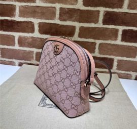 Gucci Ophidia GG Canvas Small Shoulder Bag Pink 499621