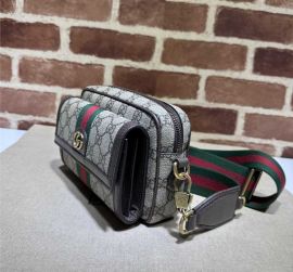 Gucci Ophidia GG Mini Shoulder Bag Beige and Ebony GG Supreme Canvas 746308